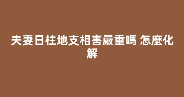 夫妻日柱地支相害嚴重嗎 怎麼化解